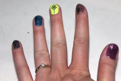 SA Radiant glyphs nail art (left)