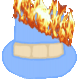 Queen's hat but burning